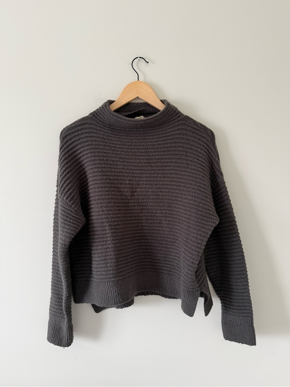 GARAGE | Dark Gray Ribbed Mock Neck Sweater (size small)